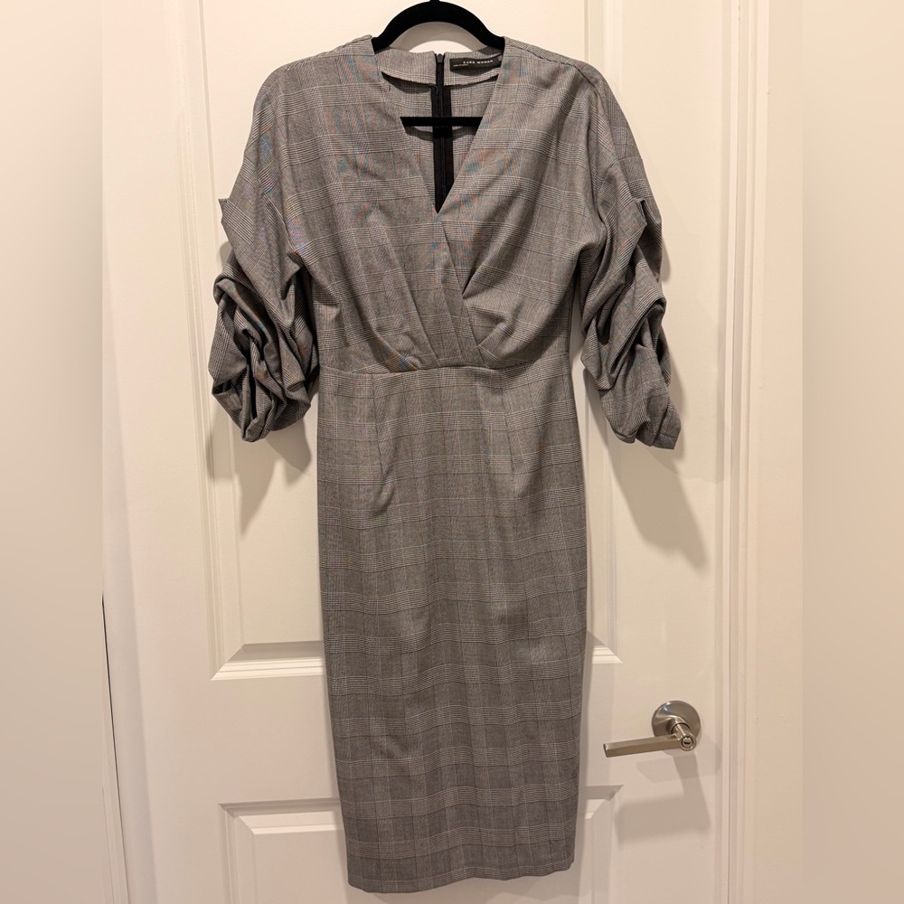 Zara Gray Long Sleeve Dress